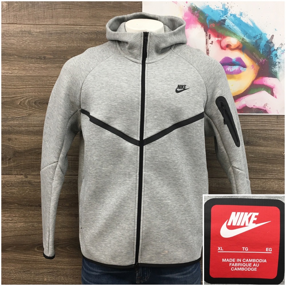 Nike Tech Fleece Full Zip Hoodie Mens XL Gray Windrunner Jacket HV0949-063